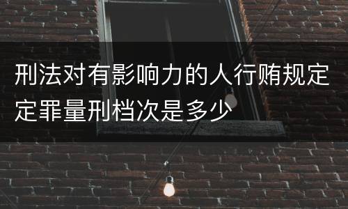 刑法对有影响力的人行贿规定定罪量刑档次是多少