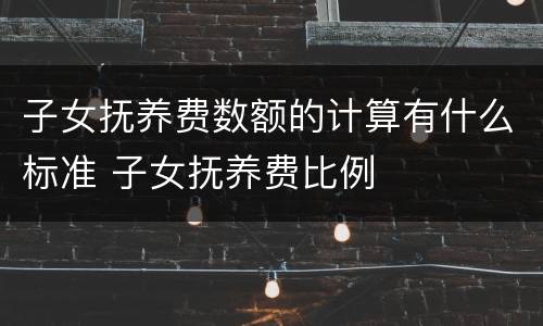 子女抚养费数额的计算有什么标准 子女抚养费比例