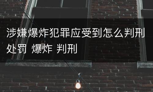 涉嫌爆炸犯罪应受到怎么判刑处罚 爆炸 判刑