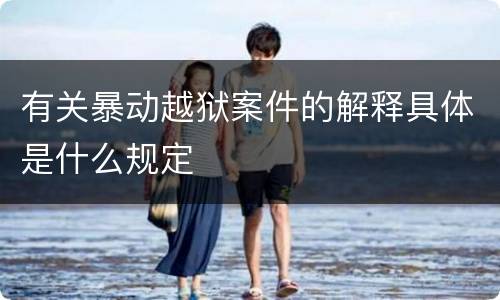 有关暴动越狱案件的解释具体是什么规定