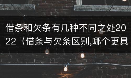 借条和欠条有几种不同之处2022（借条与欠条区别,哪个更具法律）