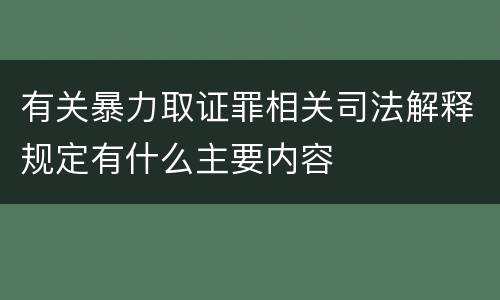 有关暴力取证罪相关司法解释规定有什么主要内容