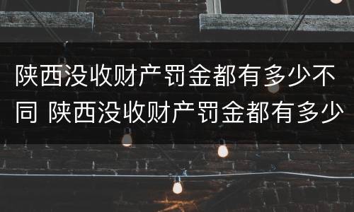 陕西没收财产罚金都有多少不同 陕西没收财产罚金都有多少不同的案例