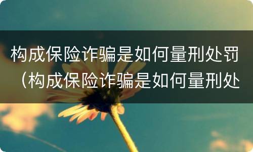 构成保险诈骗是如何量刑处罚（构成保险诈骗是如何量刑处罚的）