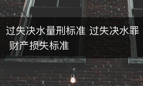 过失决水量刑标准 过失决水罪 财产损失标准