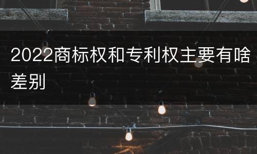 2022商标权和专利权主要有啥差别