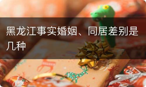 黑龙江事实婚姻、同居差别是几种