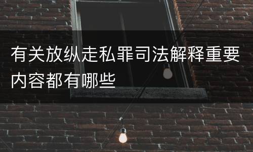 有关放纵走私罪司法解释重要内容都有哪些