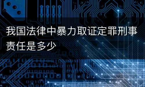 我国法律中暴力取证定罪刑事责任是多少