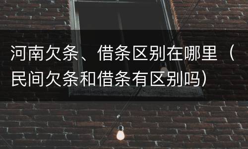 河南欠条、借条区别在哪里（民间欠条和借条有区别吗）