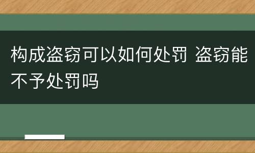 构成盗窃可以如何处罚 盗窃能不予处罚吗