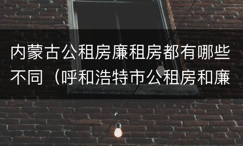 内蒙古公租房廉租房都有哪些不同（呼和浩特市公租房和廉租房的区别）