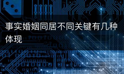 事实婚姻同居不同关键有几种体现