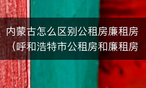 内蒙古怎么区别公租房廉租房（呼和浩特市公租房和廉租房的区别）