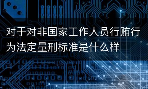 对于对非国家工作人员行贿行为法定量刑标准是什么样
