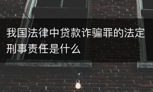 我国法律中贷款诈骗罪的法定刑事责任是什么