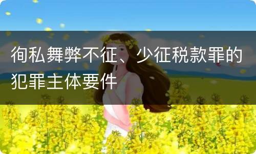 徇私舞弊不征、少征税款罪的犯罪主体要件