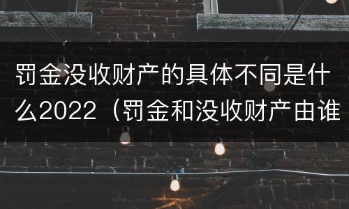 罚金没收财产的具体不同是什么2022（罚金和没收财产由谁执行）