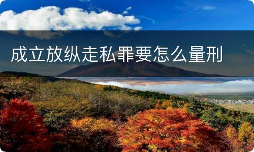 成立放纵走私罪要怎么量刑