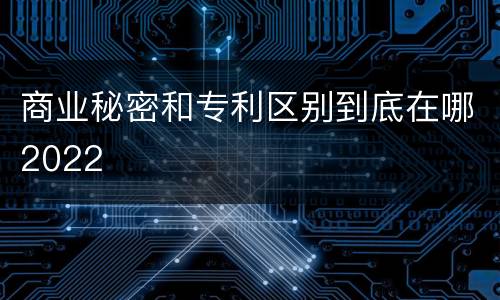 商业秘密和专利区别到底在哪2022