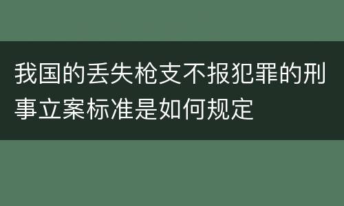 我国的丢失枪支不报犯罪的刑事立案标准是如何规定