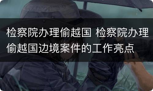 检察院办理偷越国 检察院办理偷越国边境案件的工作亮点