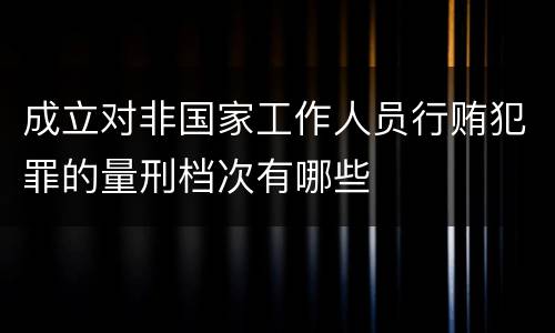 成立对非国家工作人员行贿犯罪的量刑档次有哪些