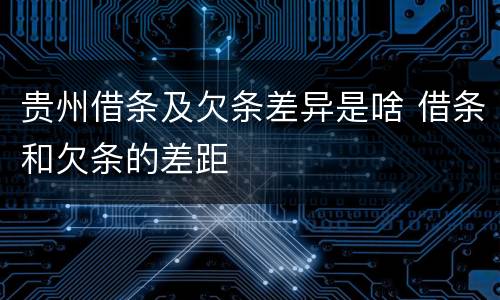 贵州借条及欠条差异是啥 借条和欠条的差距