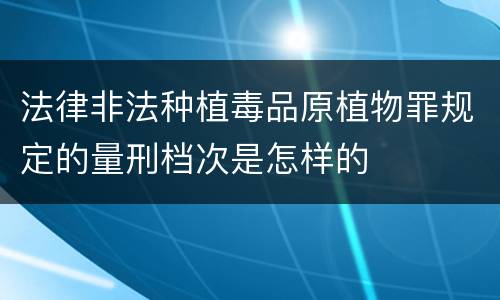 法律非法种植毒品原植物罪规定的量刑档次是怎样的