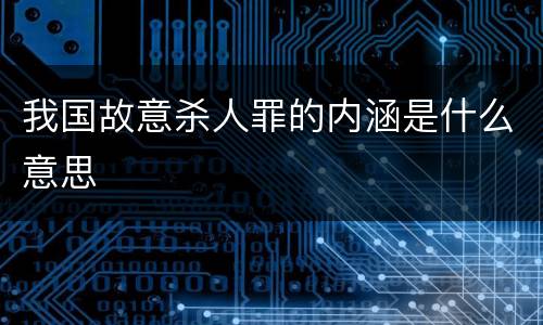 我国故意杀人罪的内涵是什么意思