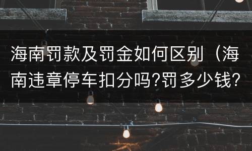 海南罚款及罚金如何区别（海南违章停车扣分吗?罚多少钱?）