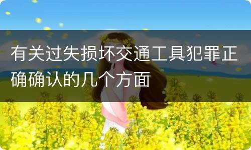 有关过失损坏交通工具犯罪正确确认的几个方面