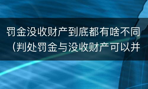 罚金没收财产到底都有啥不同（判处罚金与没收财产可以并罚吗）