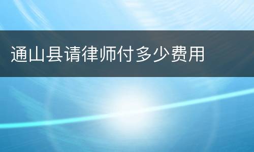 通山县请律师付多少费用