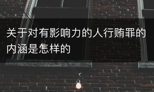 关于对有影响力的人行贿罪的内涵是怎样的