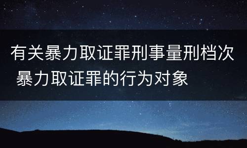 有关暴力取证罪刑事量刑档次 暴力取证罪的行为对象