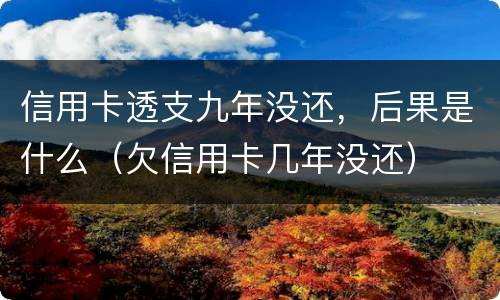 信用卡透支九年没还，后果是什么（欠信用卡几年没还）