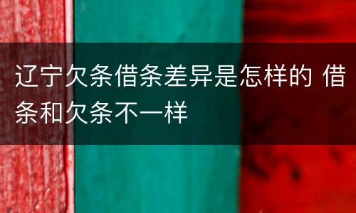 辽宁欠条借条差异是怎样的 借条和欠条不一样