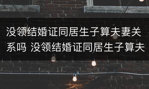 没领结婚证同居生子算夫妻关系吗 没领结婚证同居生子算夫妻关系吗怎么办