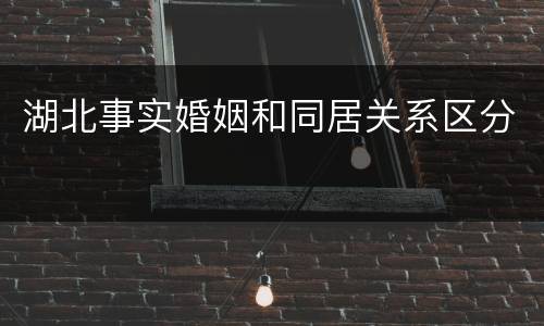 湖北事实婚姻和同居关系区分