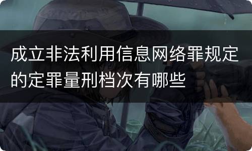 成立非法利用信息网络罪规定的定罪量刑档次有哪些