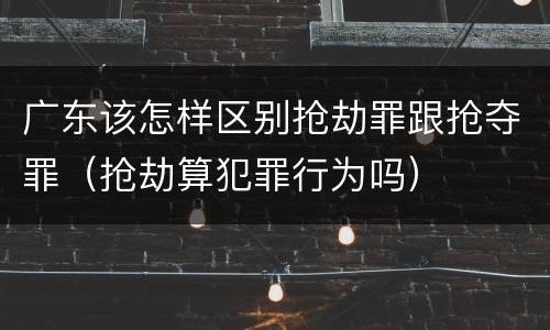 广东该怎样区别抢劫罪跟抢夺罪（抢劫算犯罪行为吗）