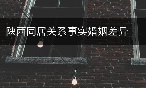 陕西同居关系事实婚姻差异