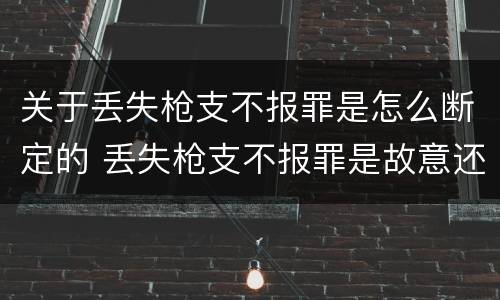 关于丢失枪支不报罪是怎么断定的 丢失枪支不报罪是故意还是过失