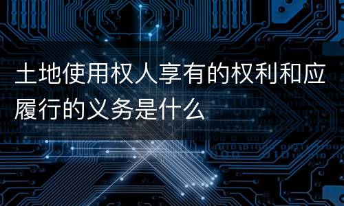 土地使用权人享有的权利和应履行的义务是什么