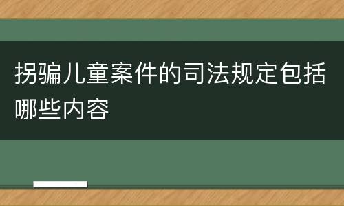 拐骗儿童案件的司法规定包括哪些内容