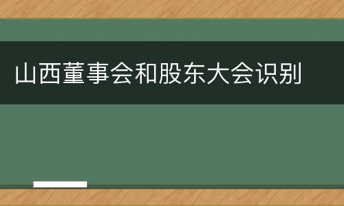山西董事会和股东大会识别