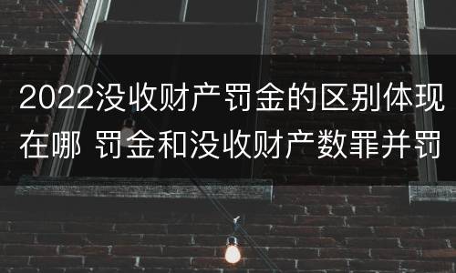 2022没收财产罚金的区别体现在哪 罚金和没收财产数罪并罚