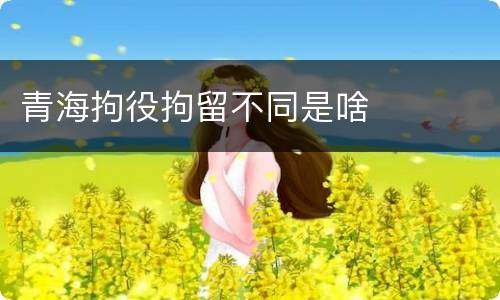青海拘役拘留不同是啥