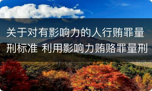 关于对有影响力的人行贿罪量刑标准 利用影响力贿赂罪量刑数额